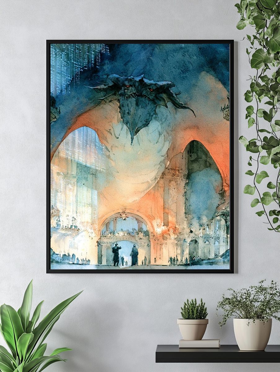 Dragon Cathedral Fantasy Poster. — room view 4
