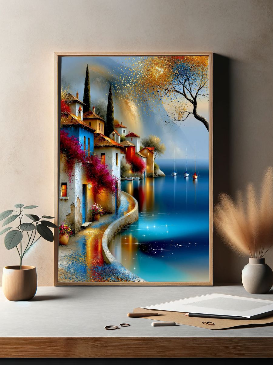 Cool Cat Retro Illustration Poster. — room view 2