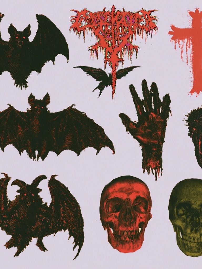 Gothic Horror Symbols Poster. poster detail