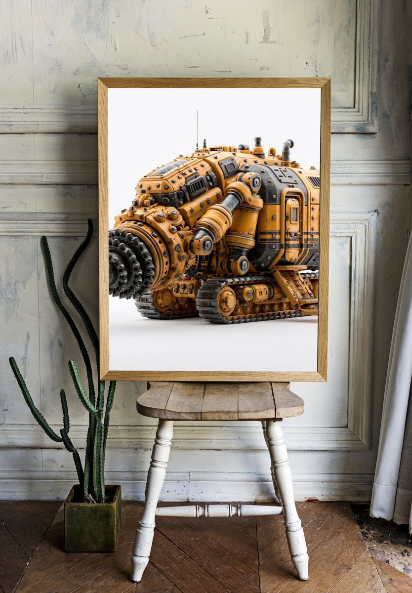 Steampunk Industrial Machine Poster. room preview