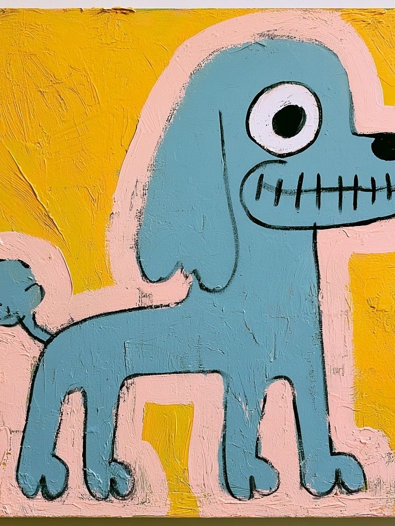 Blue Dog Pop Art Poster. poster detail