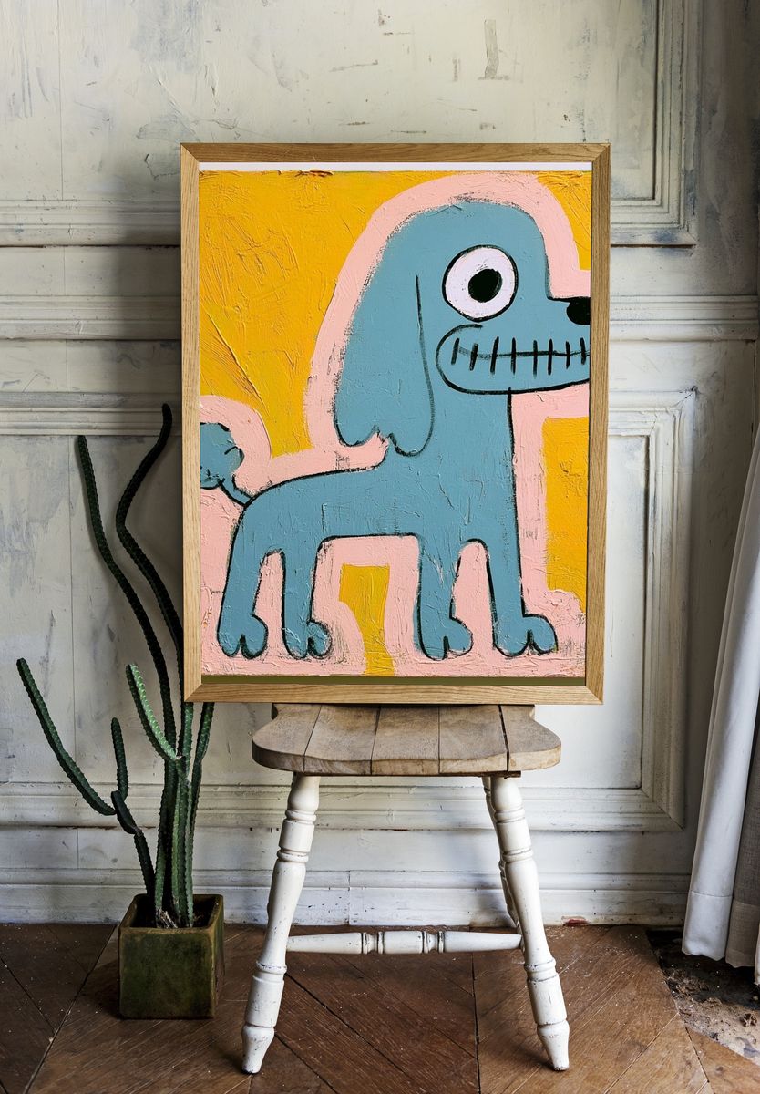 Blue Dog Pop Art Poster. room preview