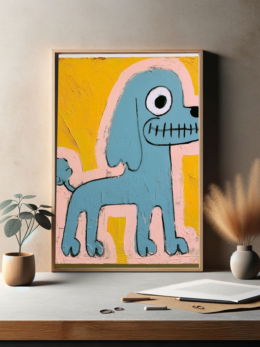Blue Dog Pop Art Poster. — room view 2