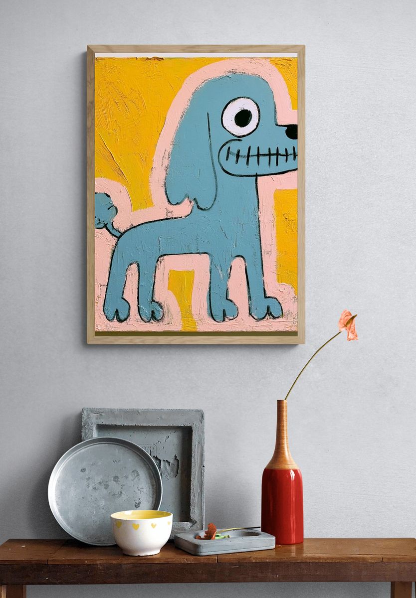 Blue Dog Pop Art Poster. — room view 3