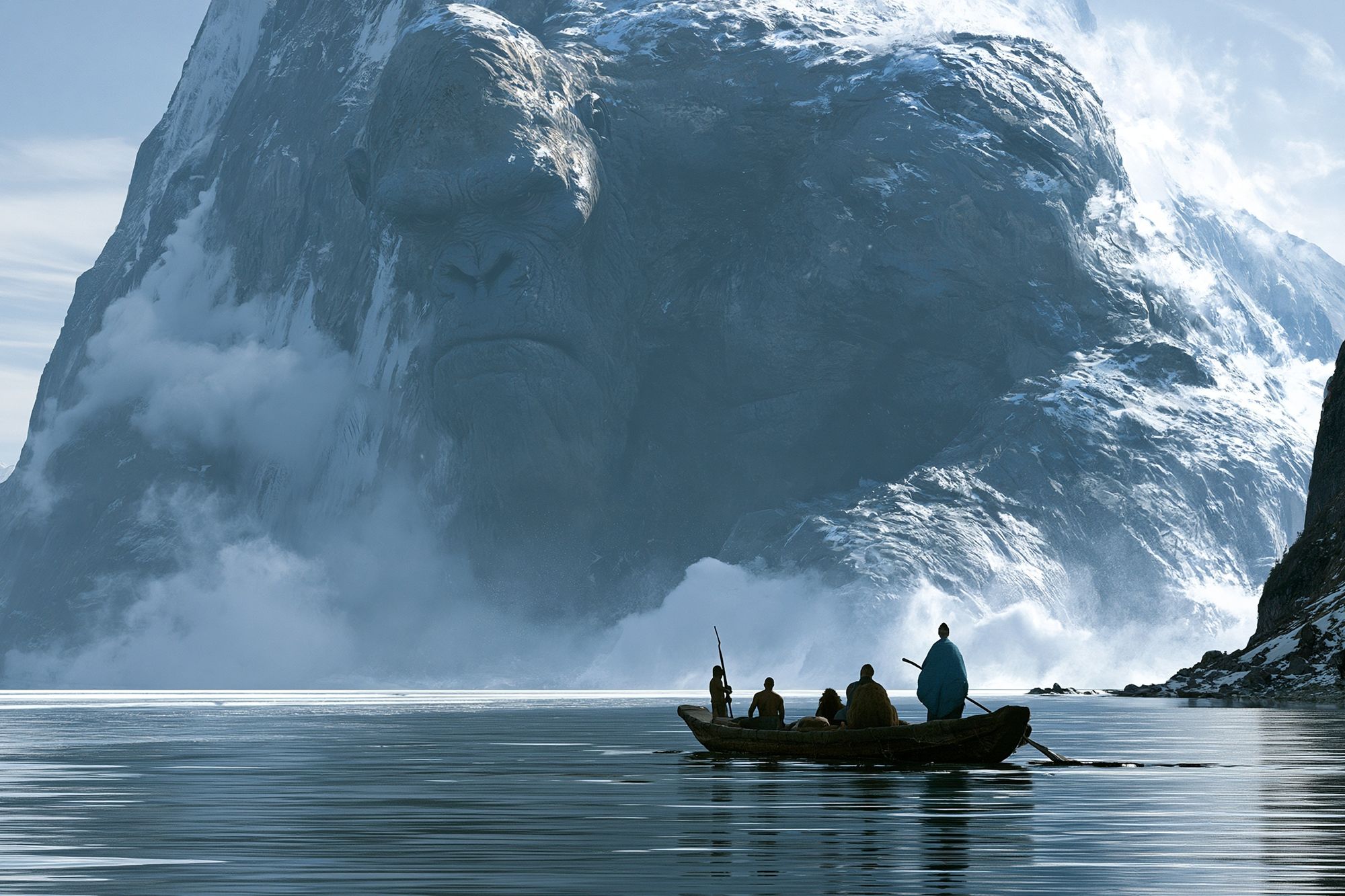 Giant Mountain Ape Landscape Poster. poster — illustration art