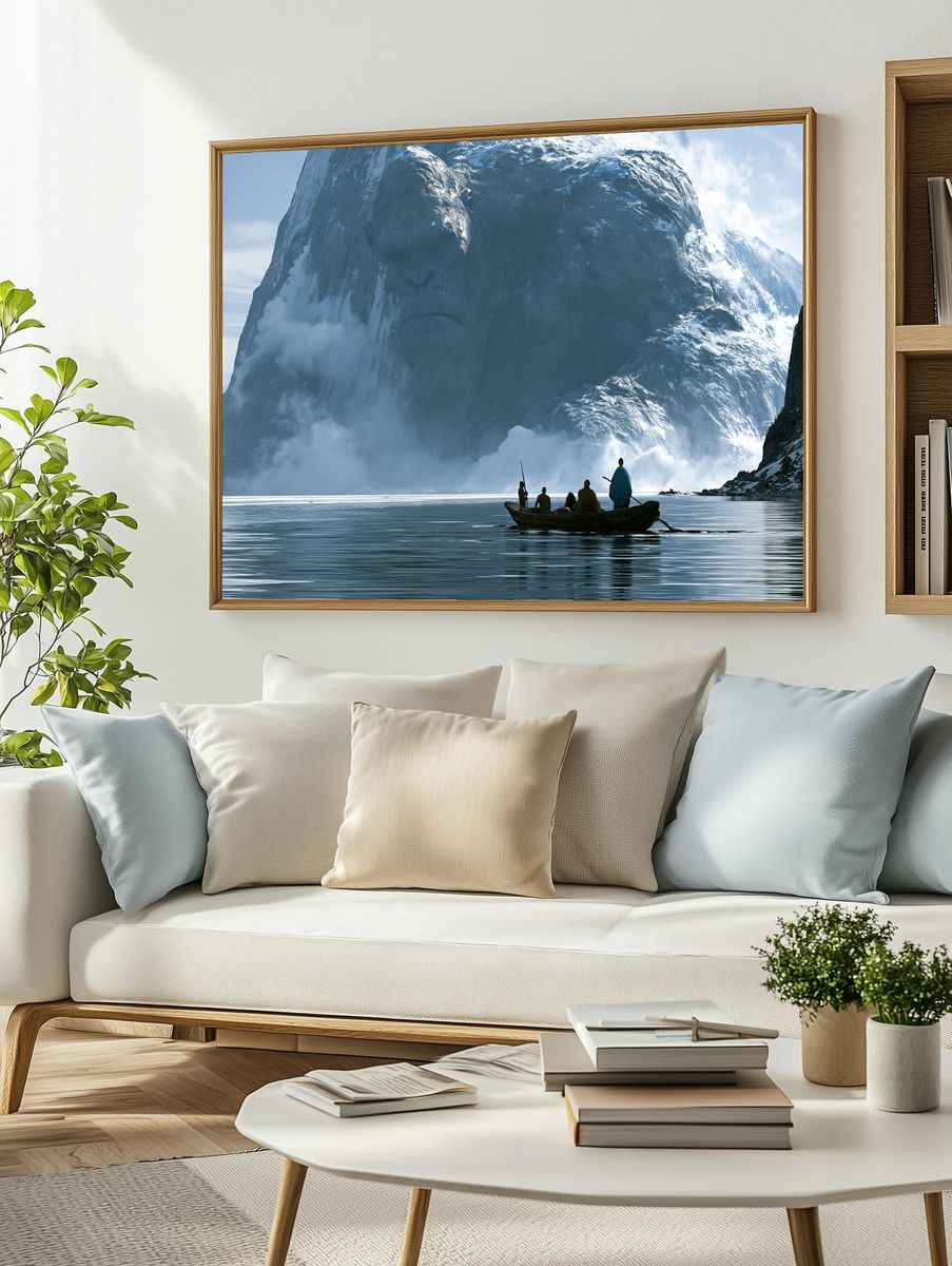 Giant Mountain Ape Landscape Poster. — room view 2