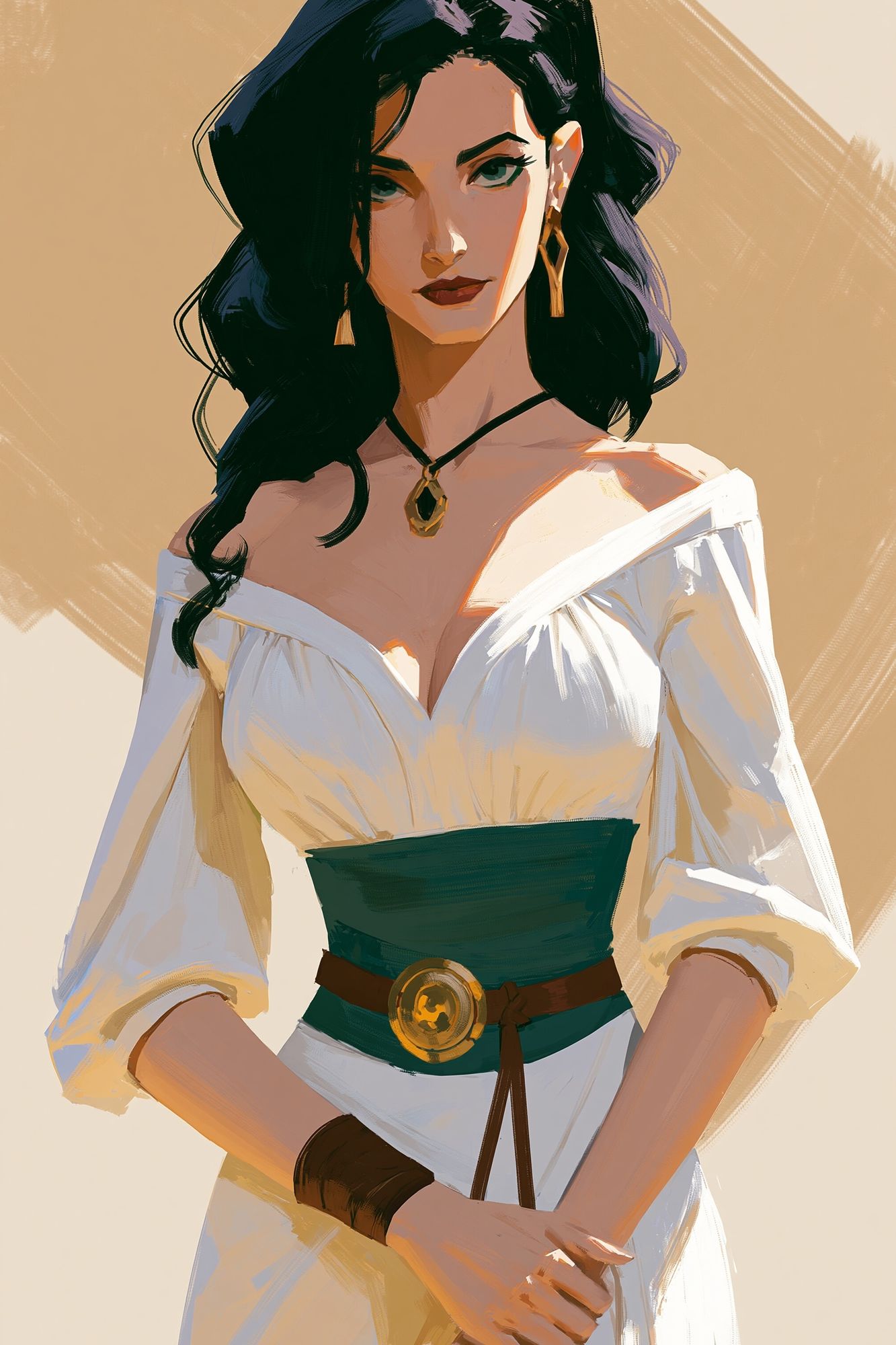 Elegant Woman Portrait Illustration Poster. poster — illustration art