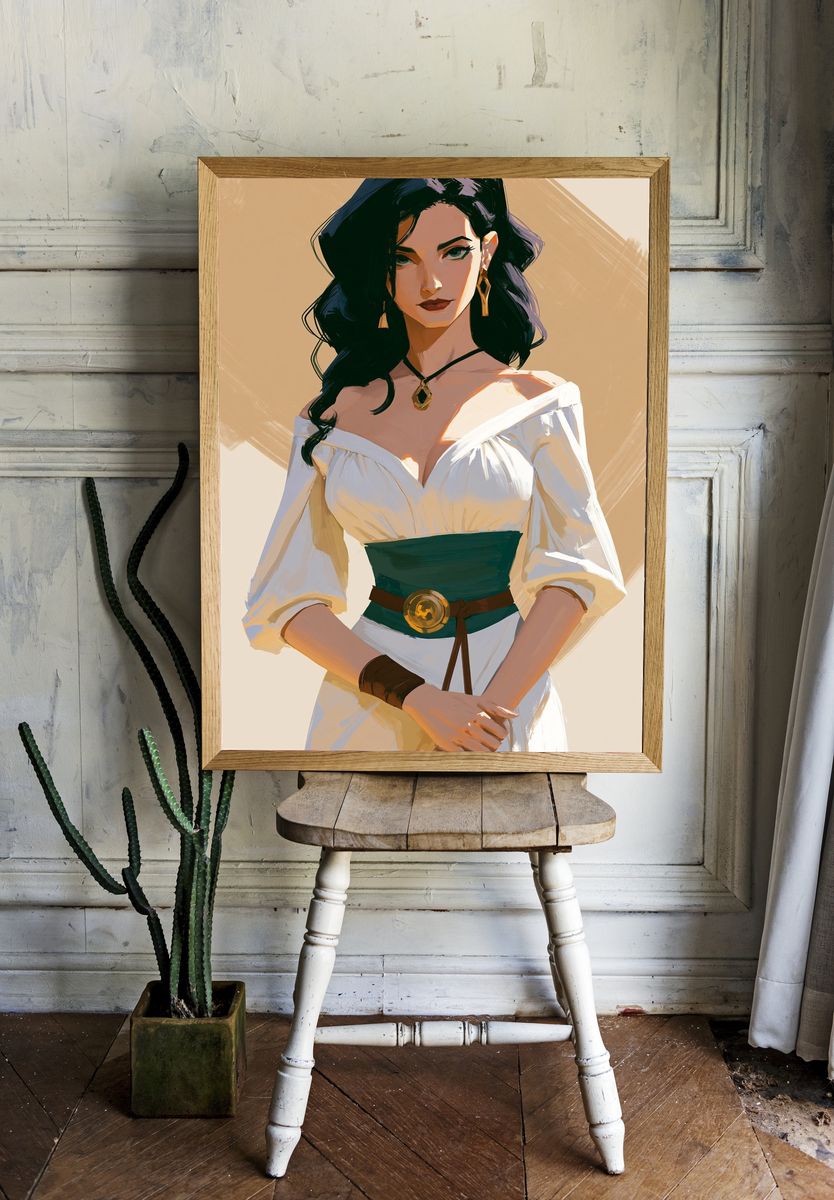 Elegant Woman Portrait Illustration Poster. room preview