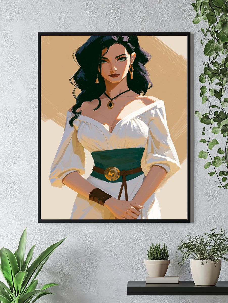 Elegant Woman Portrait Illustration Poster. — room view 4