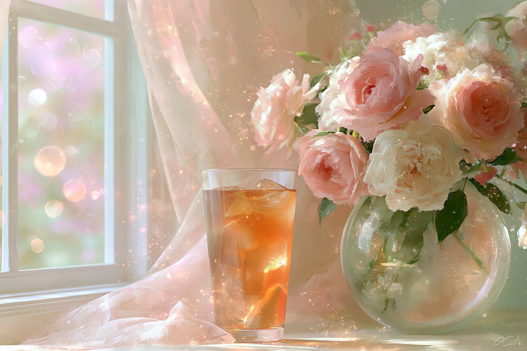 Pastel Floral Still Life Print. poster detail