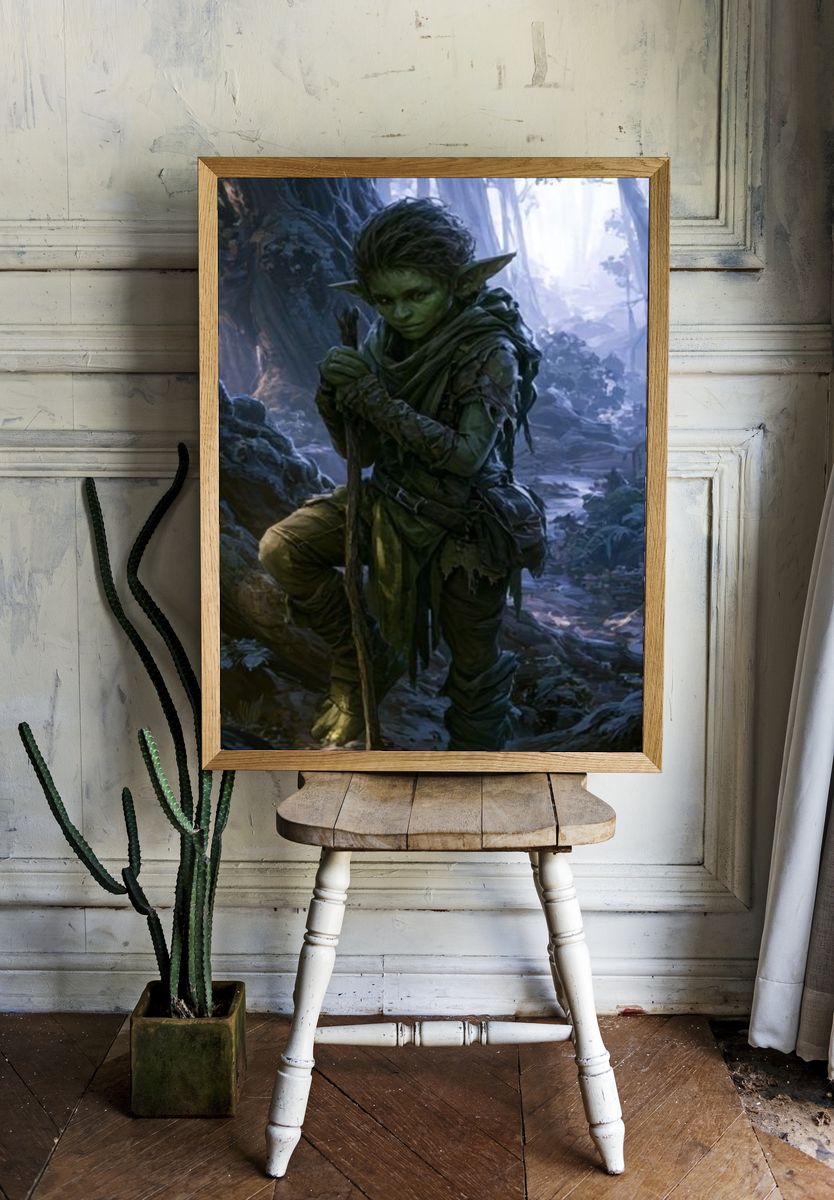 Forest Goblin Fantasy Illustration Poster. room preview
