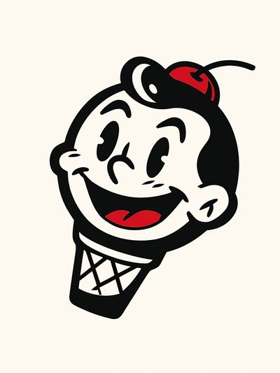 Popeye Ice Cream Cartoon Poster. poster
