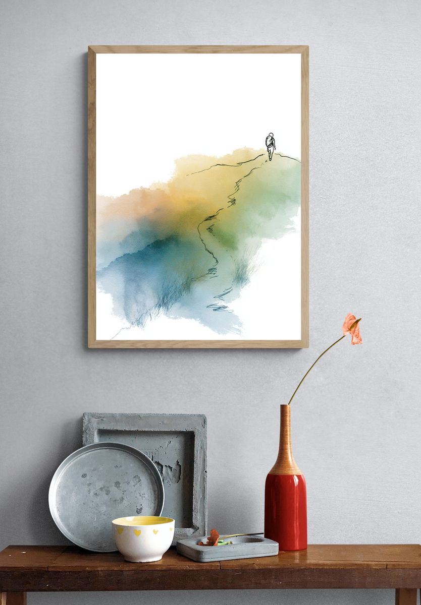 Floral Silhouette Abstract Print. — room view 3