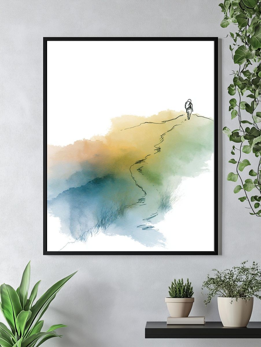 Floral Silhouette Abstract Print. — room view 4