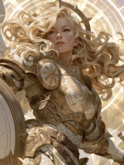 Golden Valkyrie Fantasy Print. poster