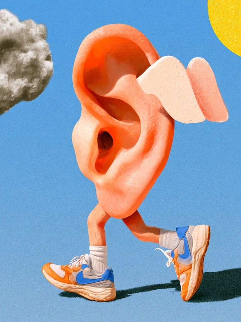 Running Ear Surrealism Print. poster detail