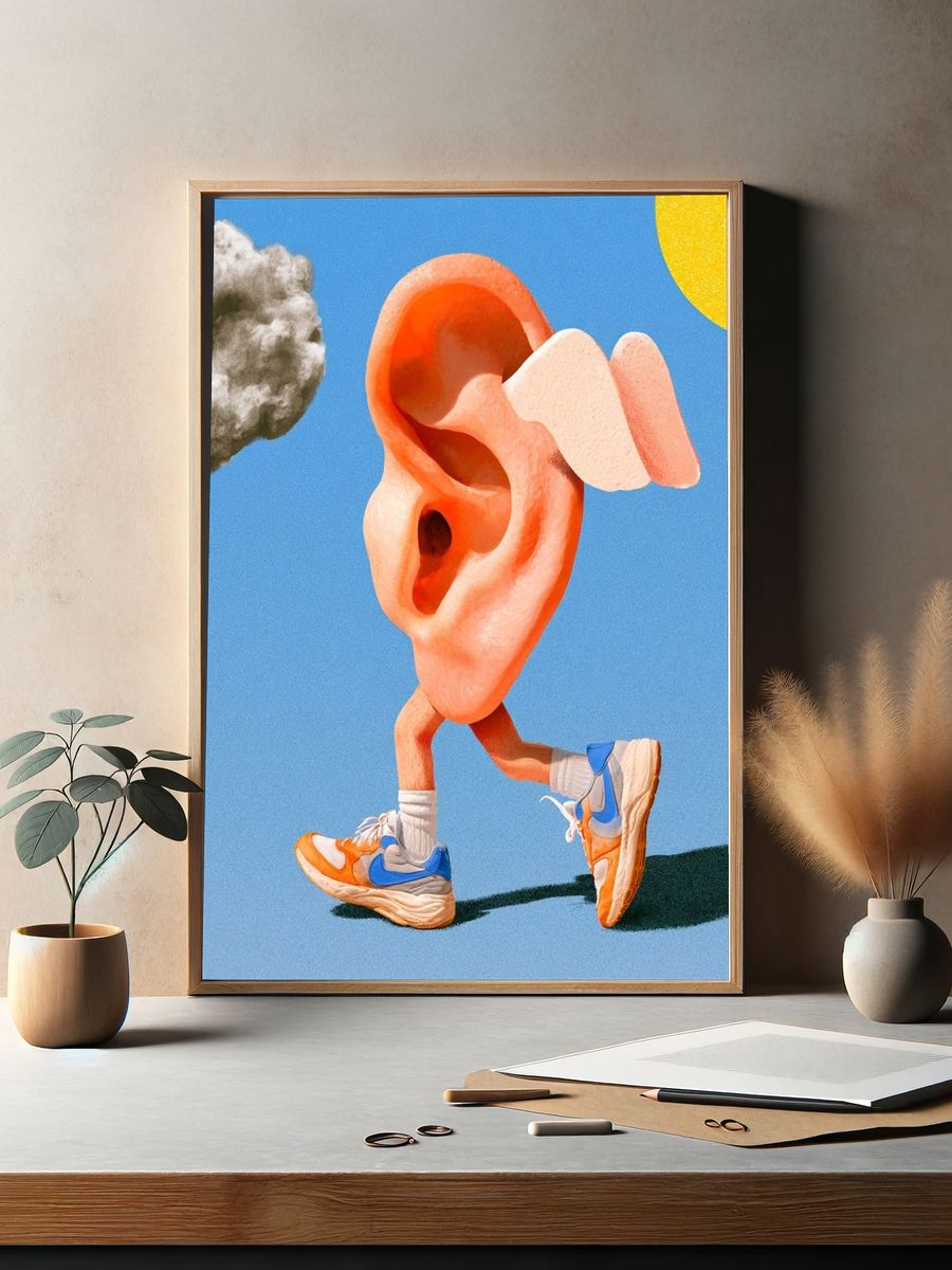Running Ear Surrealism Print. — room view 2