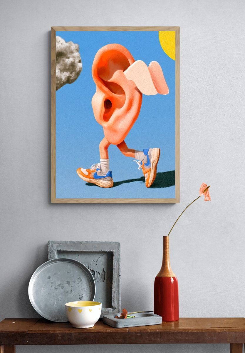 Running Ear Surrealism Print. — room view 3