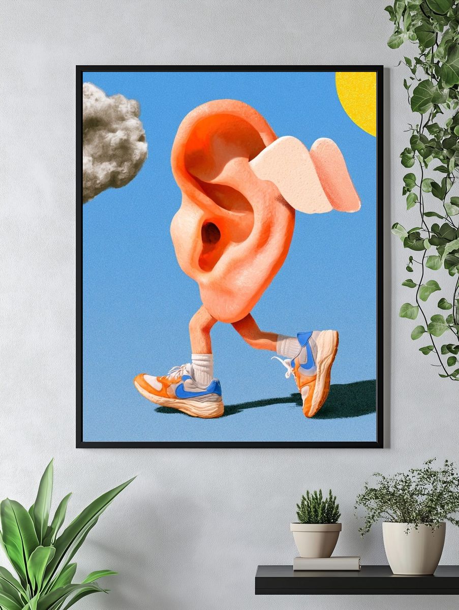 Running Ear Surrealism Print. — room view 4