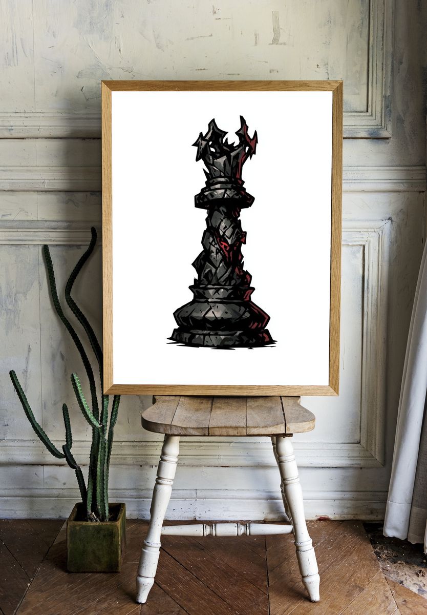 Dark Chess King Illustration Poster. room preview
