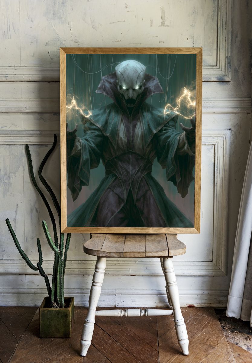 Dark Sorcerer Digital Art Poster. room preview