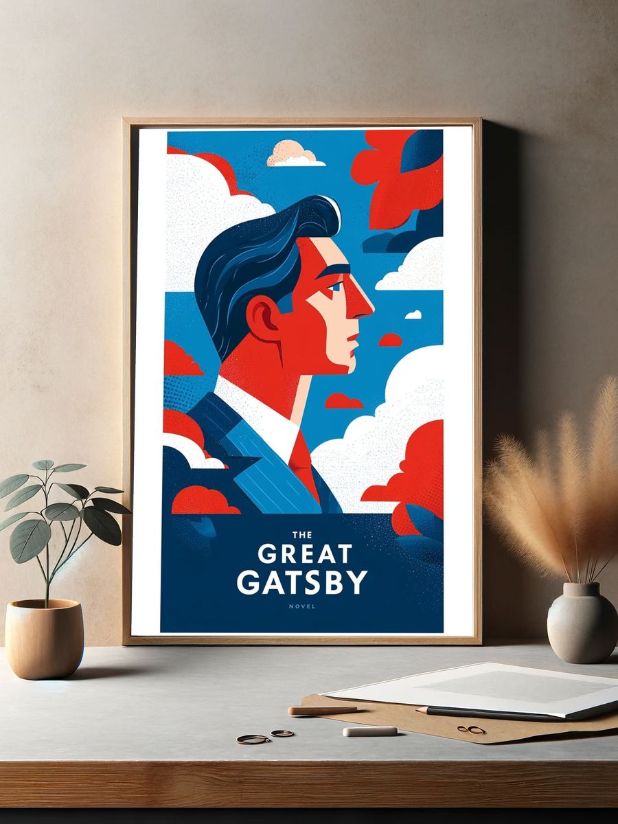 The Great Gatsby Illustration Poster. — room view 2
