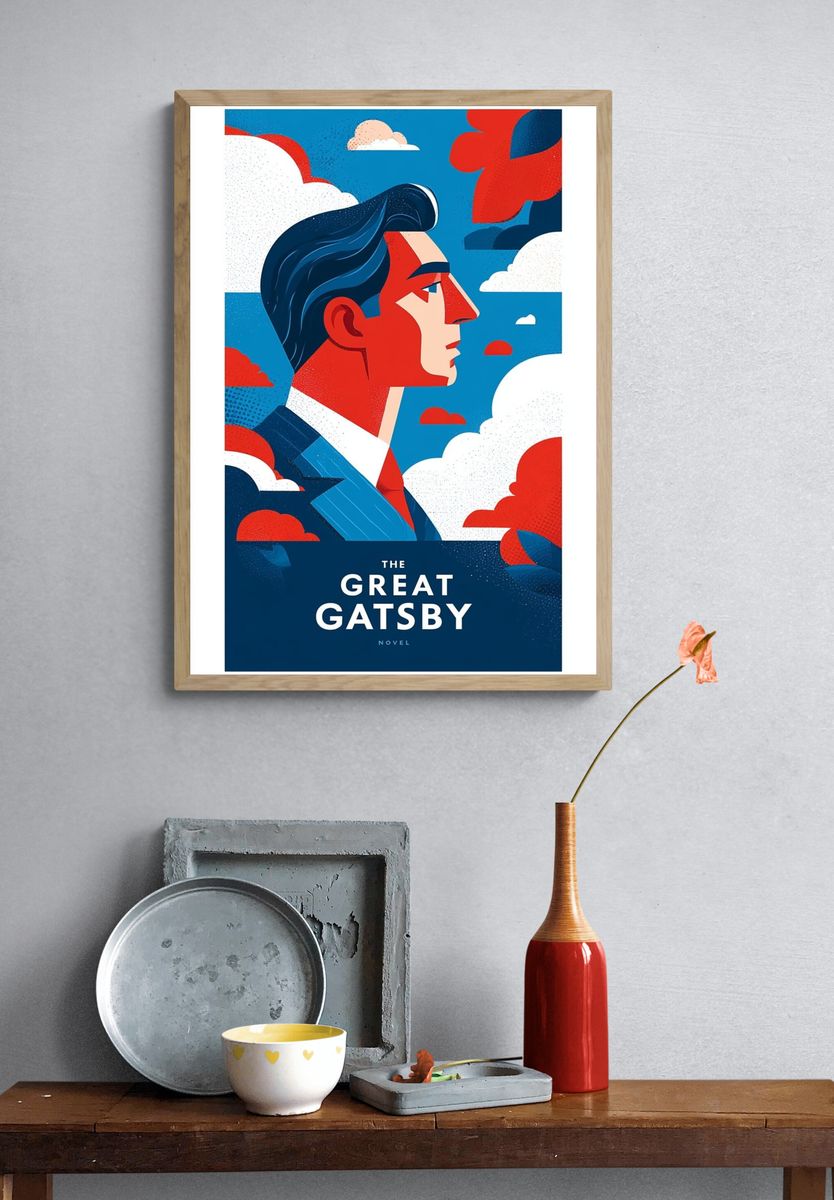 The Great Gatsby Illustration Poster. — room view 3