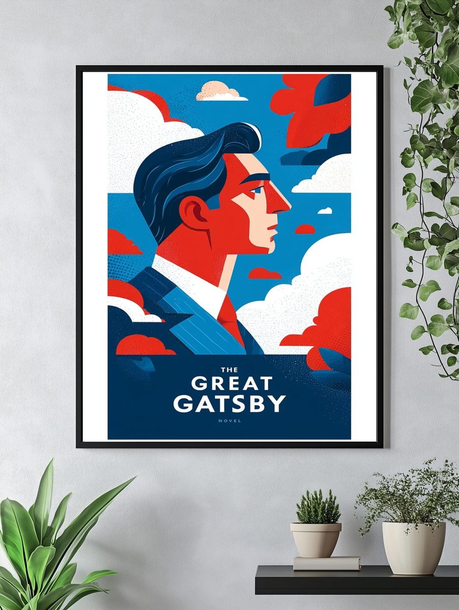 The Great Gatsby Illustration Poster. — room view 4