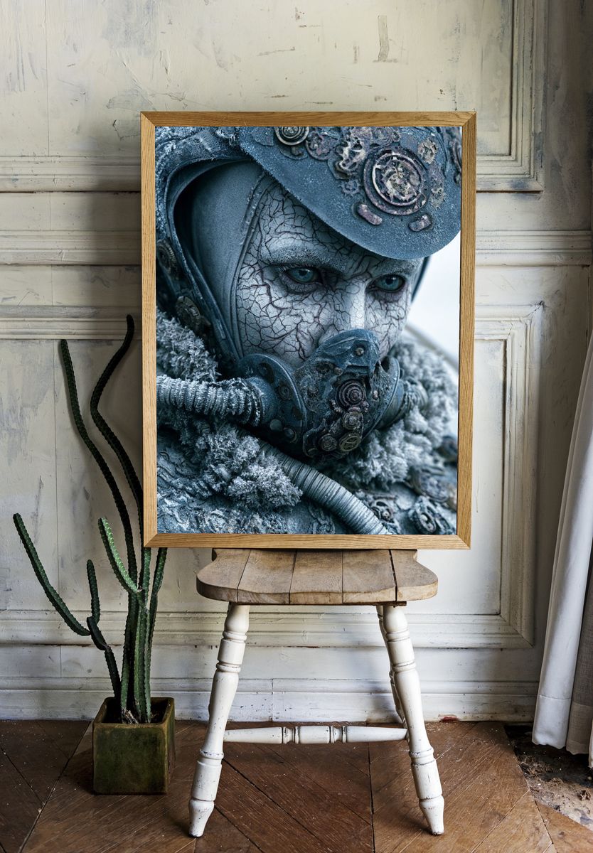 Frostbound Cyber Warrior Print. — room view 1