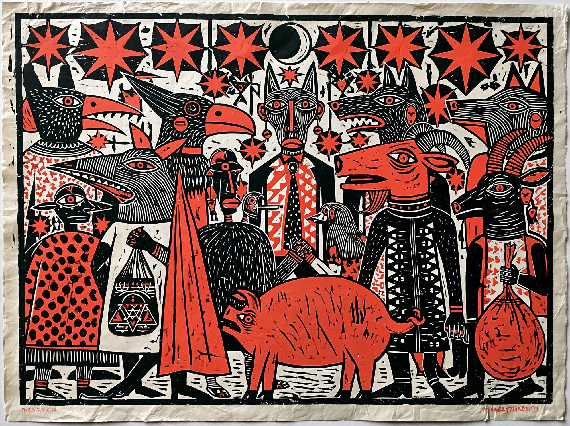 Mythic Animal Parade Illustration Poster. poster detail