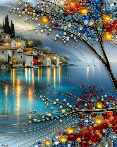 Lakeside Village Mosaic Poster.