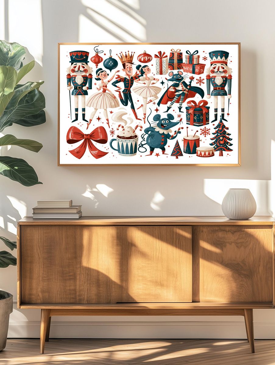 Nutcracker Holiday Characters Poster. — room view 3