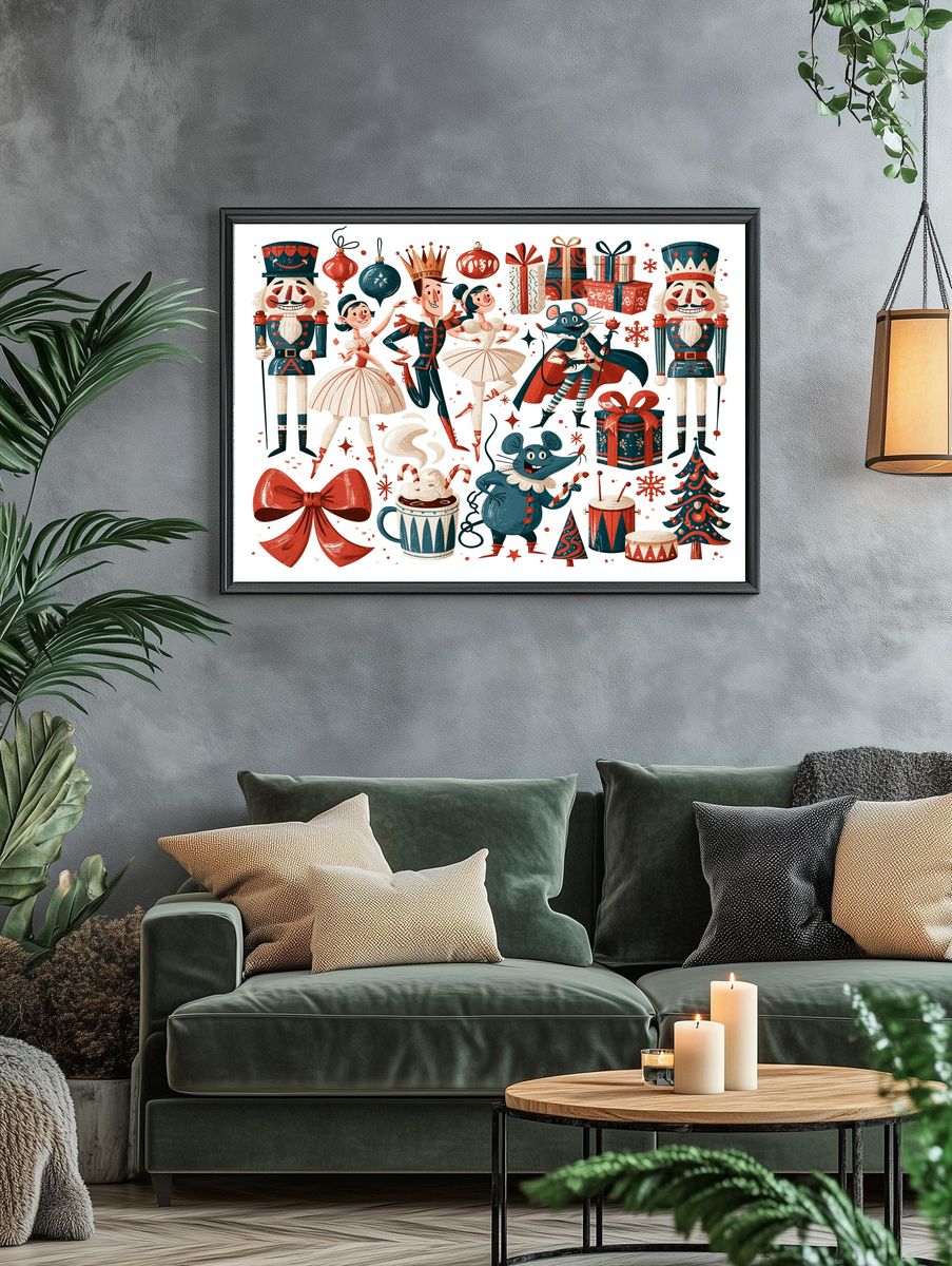 Nutcracker Holiday Characters Poster. — room view 4