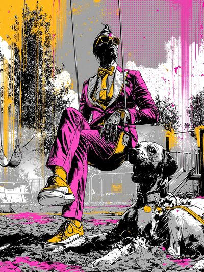Pop Art Swing Dog Poster. poster print