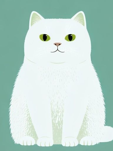 White Cat Illustration Poster. poster detail