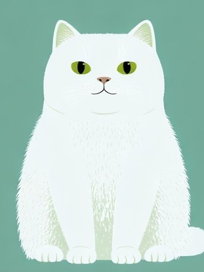 White Cat Illustration Poster. poster