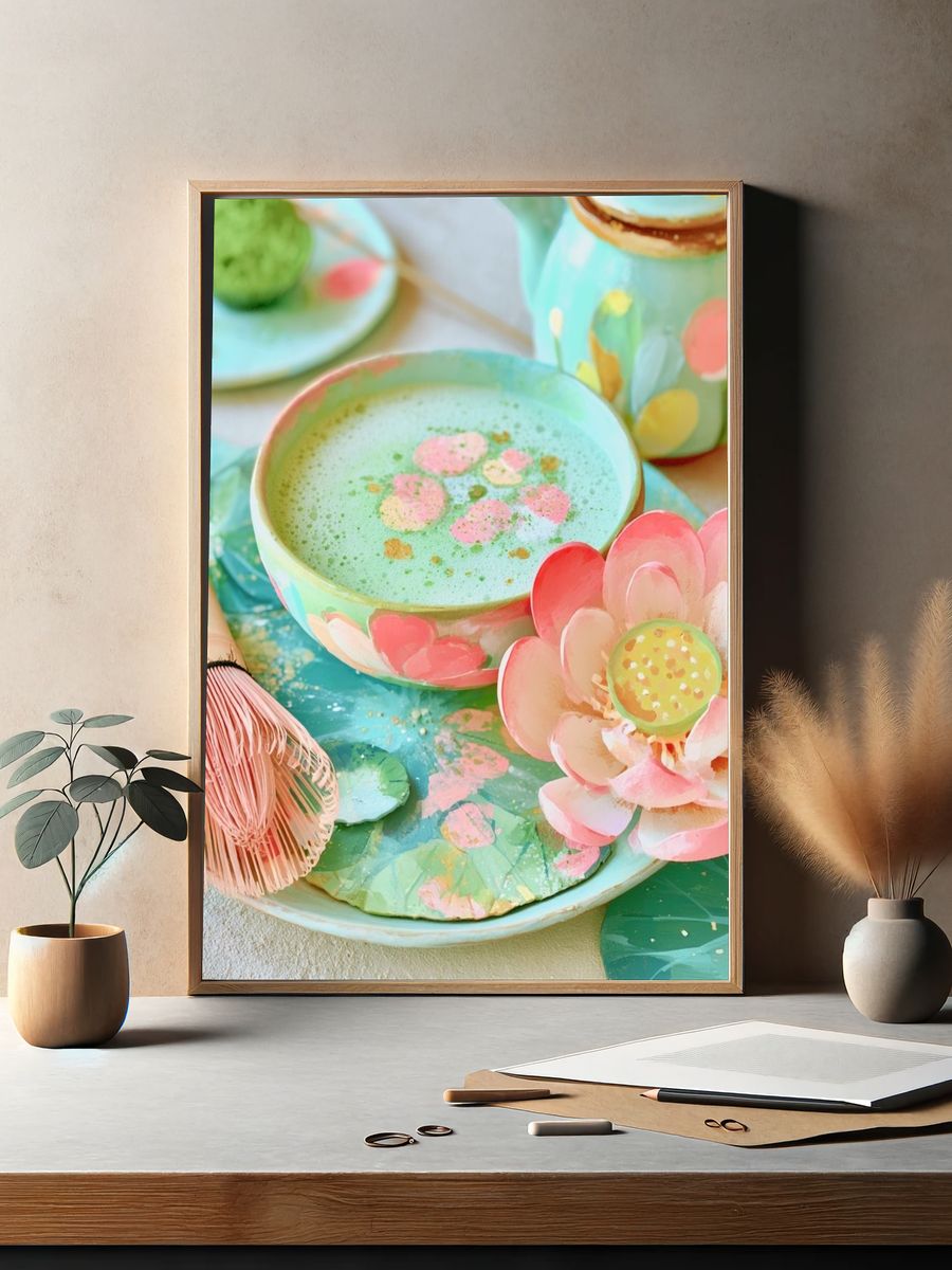 Pastel Tea Ceremony Still Life Poster. — room view 2