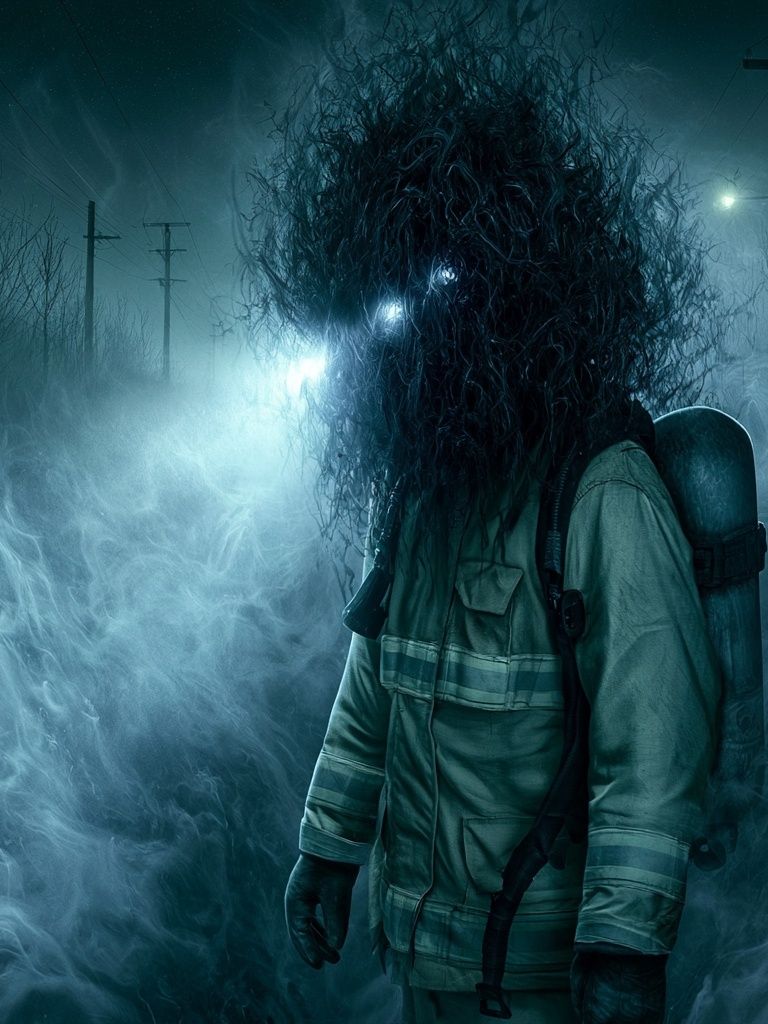 Creepy Fog Figure Horror Poster. poster — illustration art