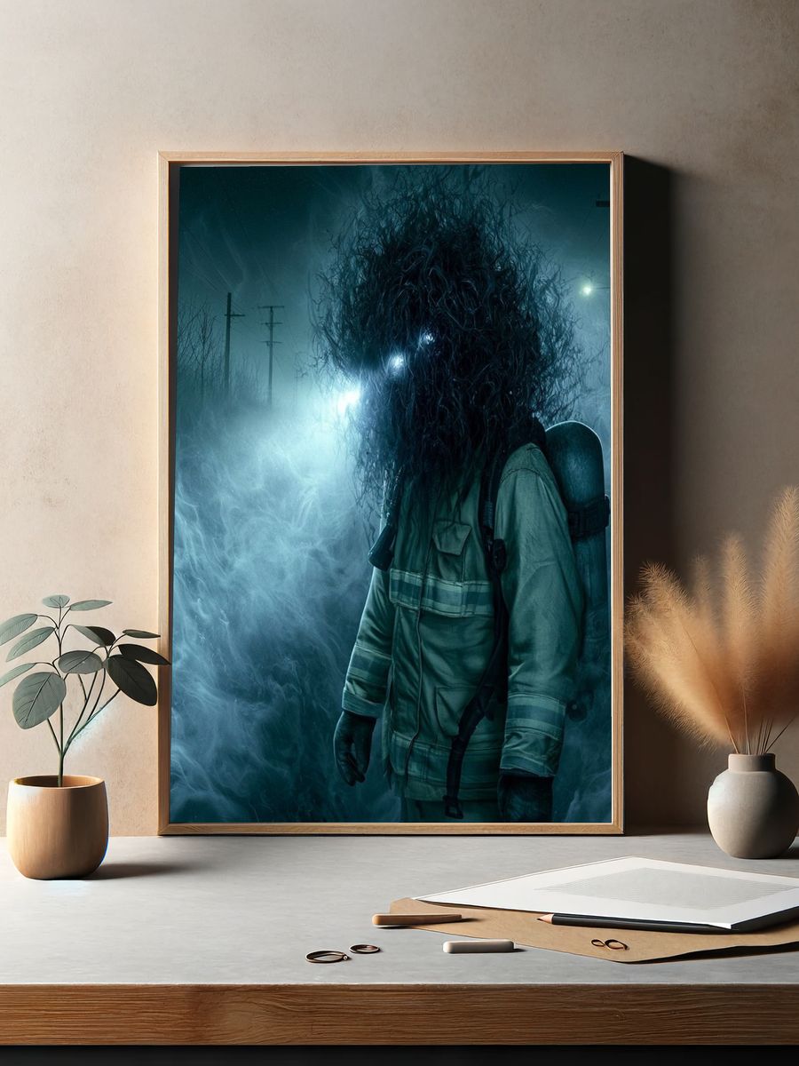 Creepy Fog Figure Horror Poster. — room view 2