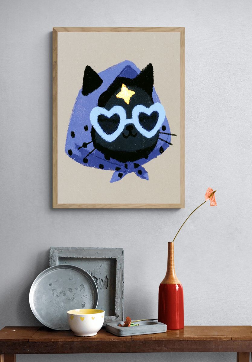 Urban Traveler Illustration Poster. — room view 3