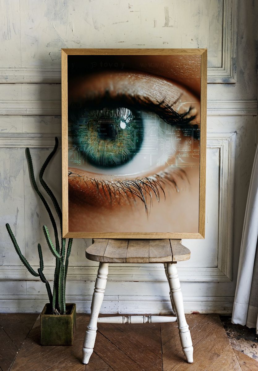 Cyber Eye Close-Up Poster. — room view 1
