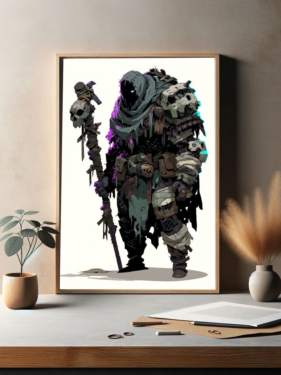 Wraith Warrior Digital Art Print. — room view 2