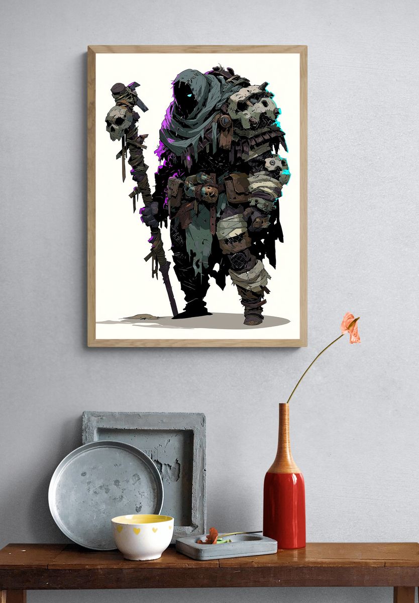 Wraith Warrior Digital Art Print. — room view 3