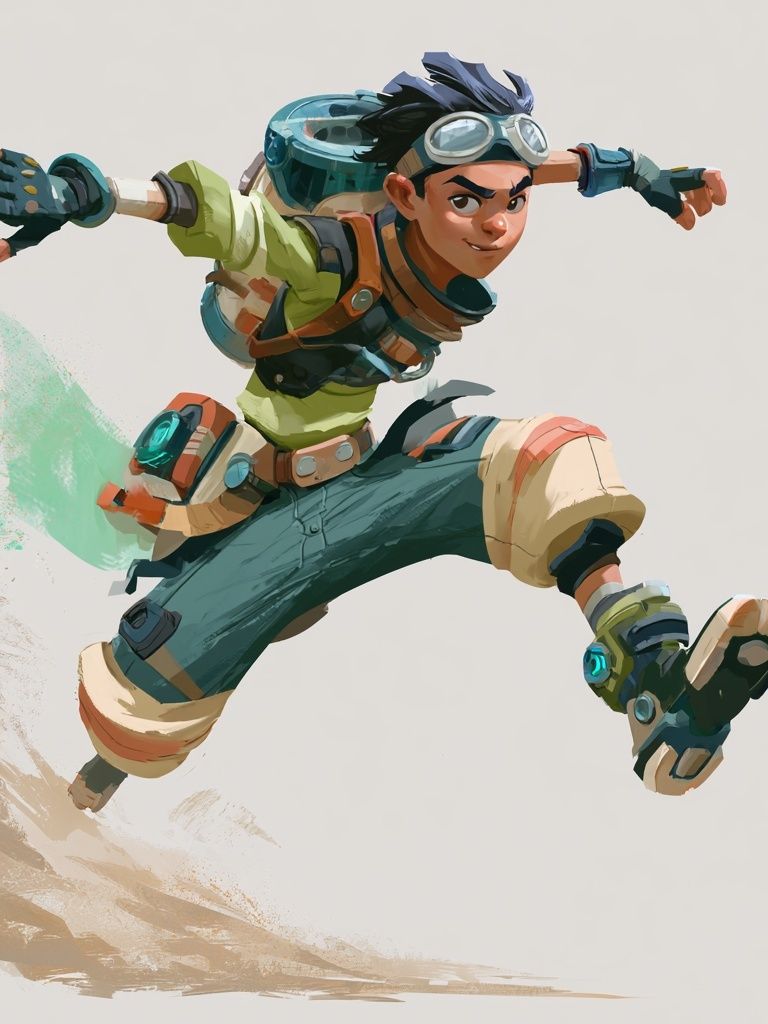 Adventurer Jump Illustration Poster. poster detail