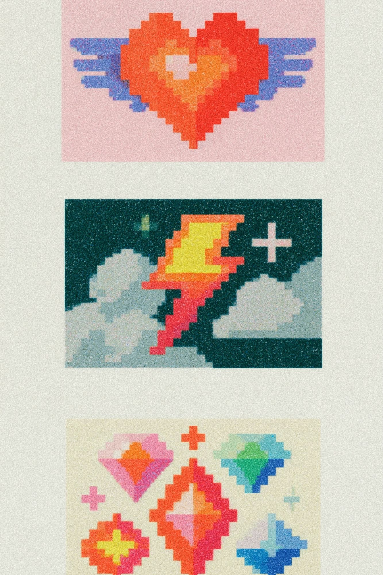 Pixel Heart Wings Poster. poster detail