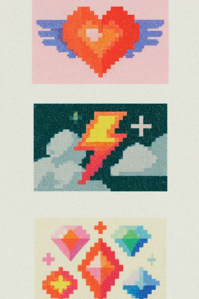Pixel Heart Wings Poster. poster