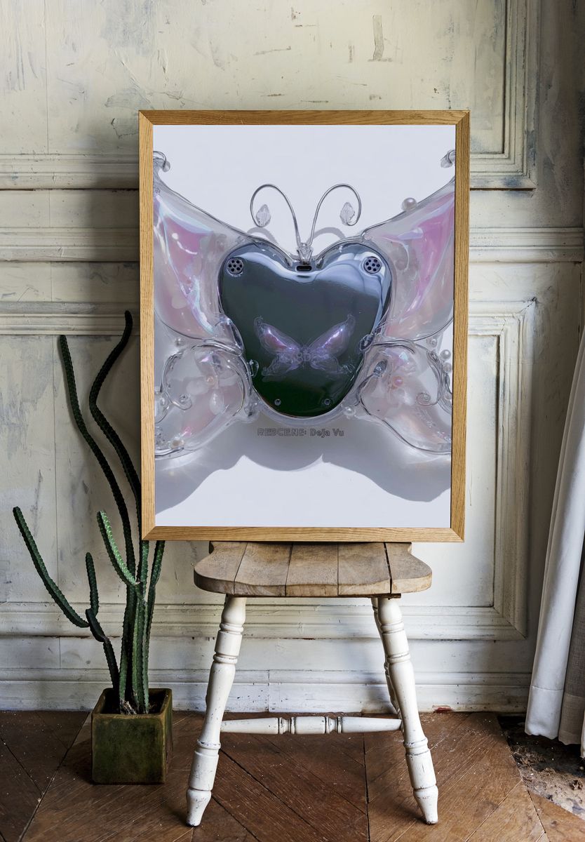Butterfly Tech Sculpture Print. room preview