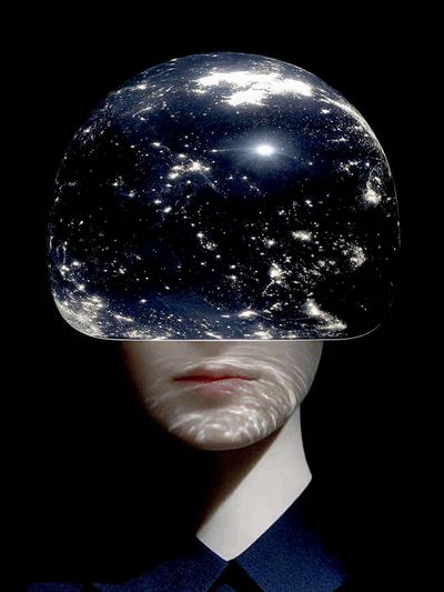 Cosmic Face Surrealism Print. poster print