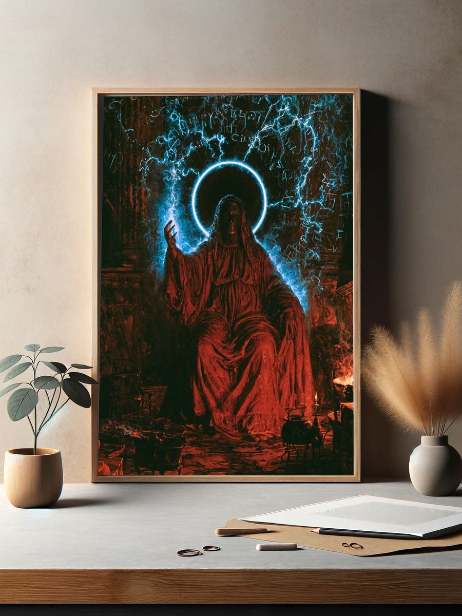 Mystic Halo Figure Digital Art Poster. — room view 2