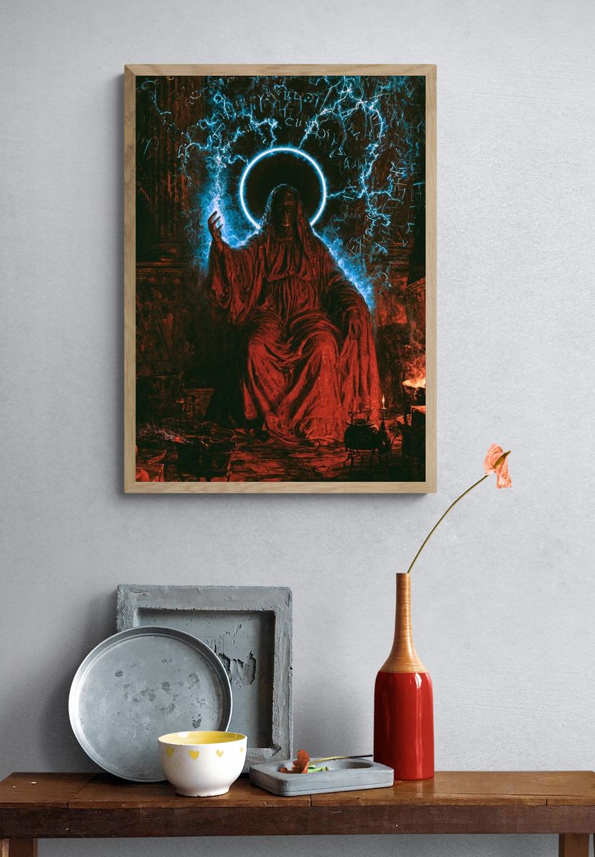 Mystic Halo Figure Digital Art Poster. — room view 3